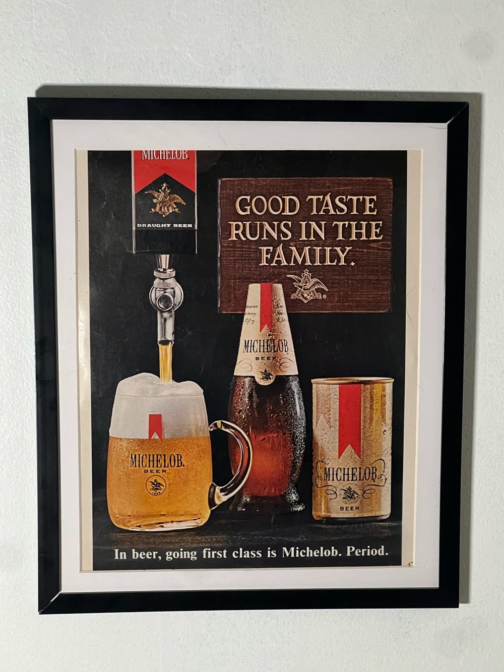 Vintage Michelob Beer Advertisement Framed Art Ad Home Decor Memorabilia